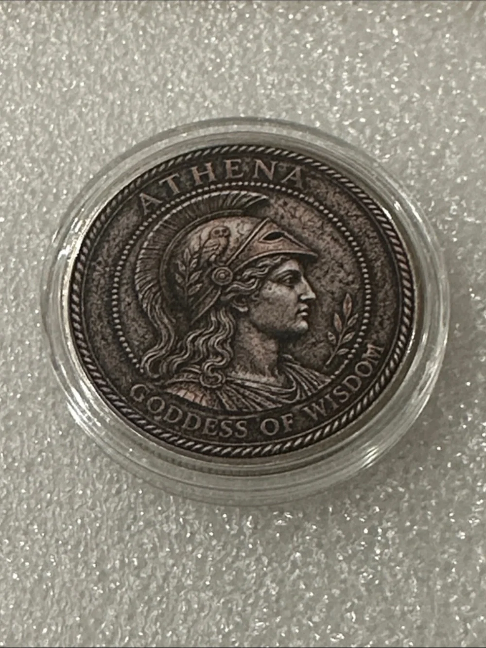 Athena Goddess of Wisdom Antique Finish Collectible Coin